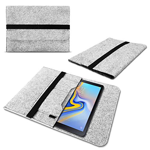 Schutzhülle kompatibel für Samsung Galaxy Tab S5e Sleeve Tasche Hülle Filz Case Tablet Cover, Farbe:Hell Grau von Nauci