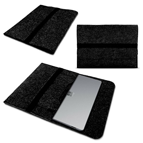 Schutzhülle kompatibel mit Microsoft Surface Go 4 Go 3 Go 2 Go aus Filz mit Innentaschen Sleeve Hülle Tasche Cover 10 Zoll Tablet Case Tasche, Farbe:Dunkel Grau von Nauci