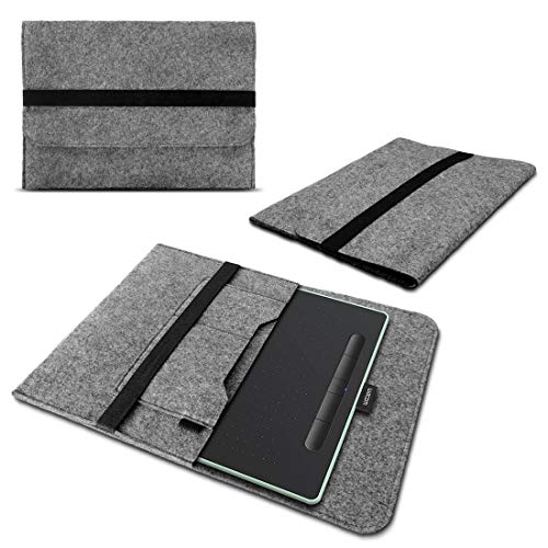 Schutzhülle kompatibel mit Wacom Intuos M Sleeve Tasche Hülle Filz Case Grafiktablett Cover Grau von Nauci