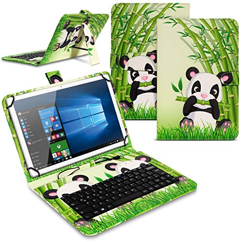 Tablet Hülle kompatibel für Amazon Fire HD 10 / Plus 2021 Tasche Tastatur Keyboard QWERTZ Schutzhülle Cover Standfunktion USB Schutz Case, Farben:Motiv 4 von Nauci