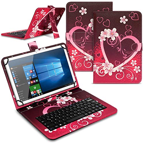 Tablet Hülle kompatibel für Jay-tech G10.11 LTE / G10.10 Tasche Tastatur Keyboard QWERTZ Schutzhülle Cover Standfunktion USB Schutz Case, Farben:Motiv 1 von Nauci