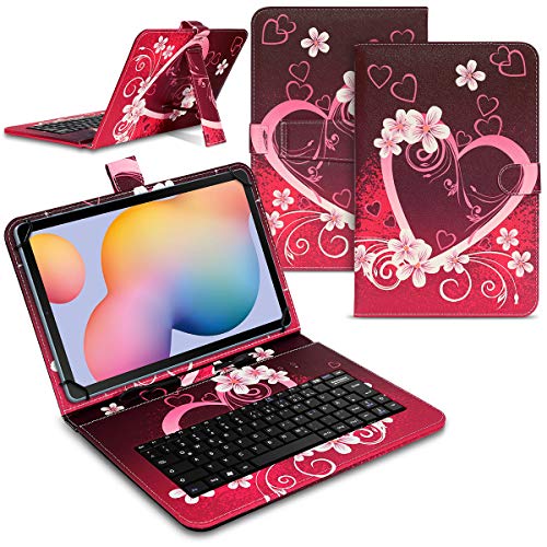 Tablet Hülle kompatibel für Samsung Galaxy Tab A7 2020 Tasche Tastatur Keyboard QWERTZ Schutzhülle Cover Standfunktion USB Schutz Case, Farben:Motiv 3 von Nauci