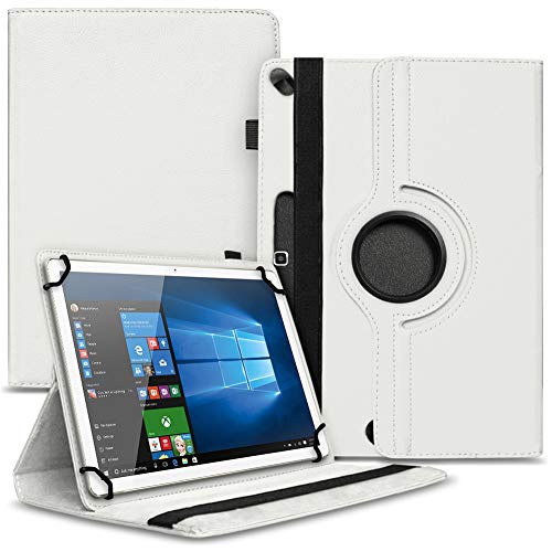 Tablet Schutz Hülle kompatibel mit Acer Iconia Tab P10-11 Schutzhülle Tasche Kunstleder mit Standfunktion 360 Drehbar, Farben:Weiß von Nauci