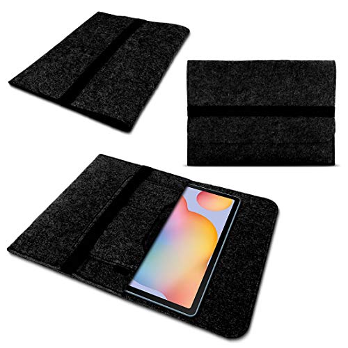 Tablet Schutzhülle kompatibel mit Samsung Galaxy Tab S9 S8 S7 Plus/FE 5G Hülle aus Filz mit Innentaschen Sleeve Tasche Cover 12,4 Zoll Notebook Case, Farbe:Dunkel Grau von Nauci
