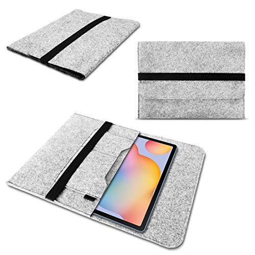 Tablet Schutzhülle kompatibel mit Samsung Galaxy Tab S9 S8 S7 Plus/FE 5G Hülle aus Filz mit Innentaschen Sleeve Tasche Cover 12,4 Zoll Notebook Case, Farbe:Hell Grau von Nauci