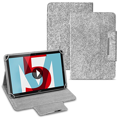 Tablet Tasche für Huawei MediaPad T1 T2 T3 T5 10.0 Zoll Hülle Cover Filz Case Schutzhülle Filztasche, Farben:Hell Grau von Nauci