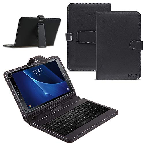 Tablet Tasche kompatibel für Samsung Galaxy Tab S2 S3 9.7 Tastatur Keyboard Hülle Cover QWERTZ Standfunktion Micro USB Schutzhülle von Nauci