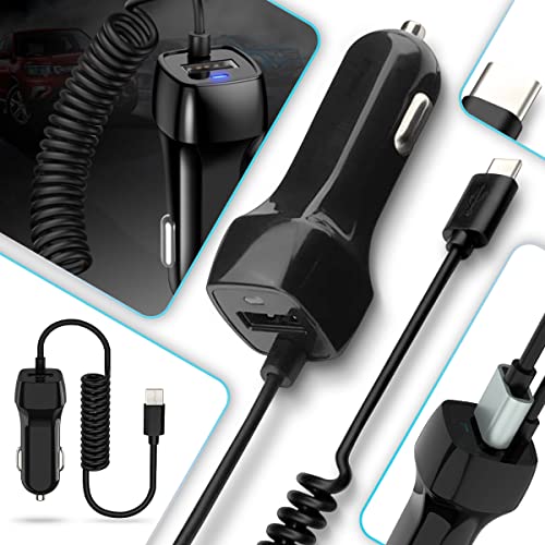 Auto Ladekabel für alle Smartphones Tablet Handy USB Typ C Kfz Ladegerät Universal Lade Car Kabel 15W, Farbe:Schwarz Auto Ladekabel für alle Smartphones Tablet Handy USB Typ C Kfz Ladegerät Universal Lade Car Kabel 15W, Farbe:Schwarz von Naukita
