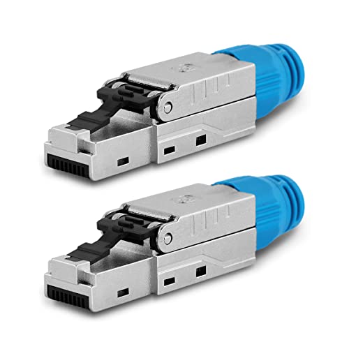 CAT8 CAT8.1 2X Netzwerk Stecker RJ45 Netzwerkstecker Werkzeuglos 2000 MHz Metall von Naukita