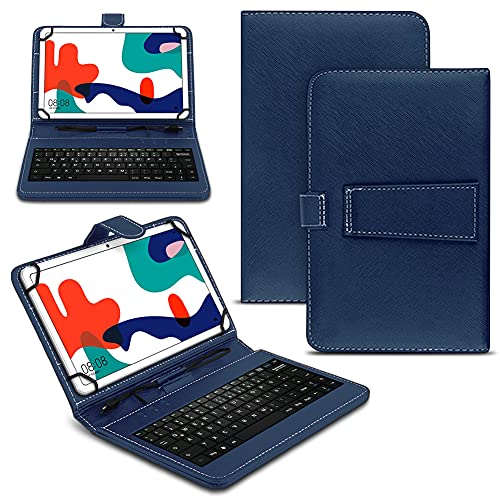 Naukita Tablet Hülle kompatibel mit Xiaomi Redmi Pad Tasche Tastatur Universal Schutzhülle Keyboard QWERTZ Layout, Farben:Blau von Naukita