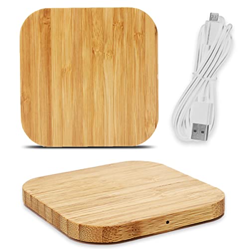 QI Wireless Schnell Ladegerät 15W für ALLE Smartphone Handy Kabellos Bambus Induktives Laden Induktionsladegerät aus Echtholz, Modell:Quadrat QI Wireless Schnell Ladegerät 15W für ALLE Smartphone Handy Kabellos Bambus Induktives Laden Induktionsladegerät aus Echtholz, Modell:Quadrat von Naukita