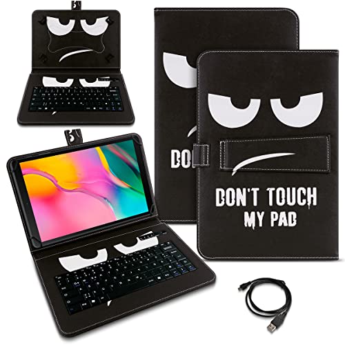 Schutzhülle QWERTZ Bluetooth Tastatur kompatibel für Samsung Galaxy Tab A 10.1 2019 Hülle Cover Tablet Tasche 10.1 Case Keyboard kabellos Ultra deutsches Layout, Farben:Motiv 1 von Naukita