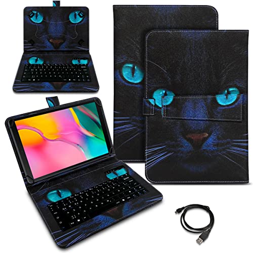 Schutzhülle QWERTZ Bluetooth Tastatur kompatibel für Samsung Galaxy Tab A 10.1 2019 Hülle Cover Tablet Tasche 10.1 Case Keyboard kabellos Ultra deutsches Layout, Farben:Motiv 3 von Naukita