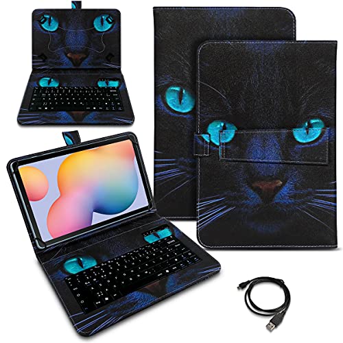 Schutzhülle QWERTZ Bluetooth Tastatur kompatibel mit Samsung Galaxy Tab S8 11.0 Hülle Cover Tablet Tasche Case Keyboard kabellos Ultra deutsches Layout, Farben:Motiv 3 von Naukita