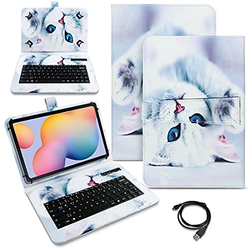 Schutzhülle QWERTZ Bluetooth Tastatur kompatibel mit Xiaomi Pad 6 Hülle Cover Tablet Tasche 11' Case Keyboard kabellos Ultra deutsches Layout, Farben:Motiv 4 von Naukita