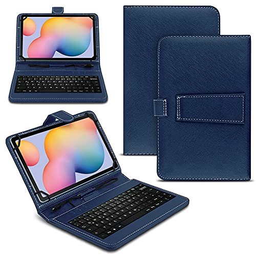 Tablet Hülle kompatibel mit Samsung Galaxy Tab S8 11 Zoll Tasche Tastatur Universal Schutzhülle Keyboard QWERTZ Layout, Farben:Blau von Naukita