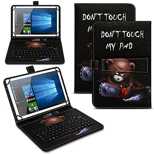 Tablet Hülle kompatibel mit Samsung Galaxy Tab S9 FE Tasche Tastatur Universal Schutzhülle Keyboard QWERTZ Layout, Farben:Motiv 2 von Naukita