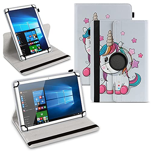 Tablet Schutzhülle kompatibel mit Doogee U10 / U10 Pro / U11 / U9 aus Kunstleder Hülle Tasche Standfunktion 360° Drehbar Schutz Cover Case, Farben:Motiv 14 von Naukita