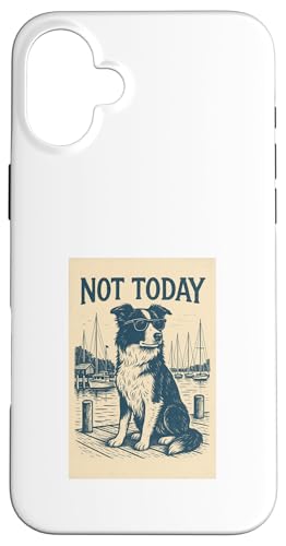 Border Collie Not Today Cooler nautischer Aufdruck Hülle für iPhone 16 Plus Border Collie Not Today Cooler nautischer Aufdruck Hülle für iPhone 16 Plus von Nautical Dog Prints