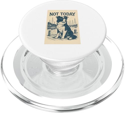 Border Collie Not Today Cooler nautischer Aufdruck PopSockets PopGrip für MagSafe von Nautical Dog Prints