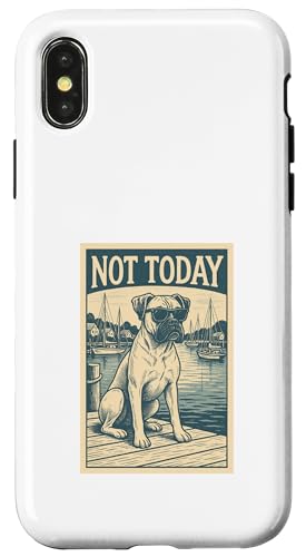 Boxer Dog Not Today Coole Boxershorts mit nautischem Aufdruck Hülle für iPhone X/XS Boxer Dog Not Today Coole Boxershorts mit nautischem Aufdruck Hülle für iPhone X/XS von Nautical Dog Prints