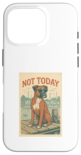 Cooles nautisches Motiv „Boxer Dog Not Today“ Hülle für iPhone 16 Pro von Nautical Dog Prints