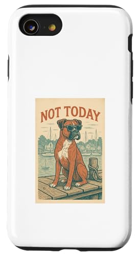 Cooles nautisches Motiv „Boxer Dog Not Today“ Hülle für iPhone SE (2020) / 7 / 8 von Nautical Dog Prints