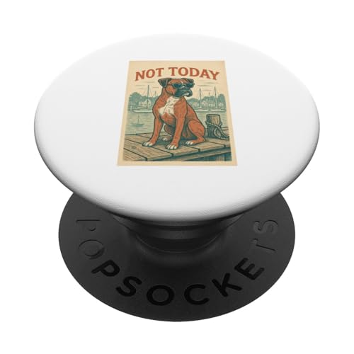 Cooles nautisches Motiv „Boxer Dog Not Today“ PopSockets Klebender PopGrip Cooles nautisches Motiv „Boxer Dog Not Today“ PopSockets Klebender PopGrip von Nautical Dog Prints