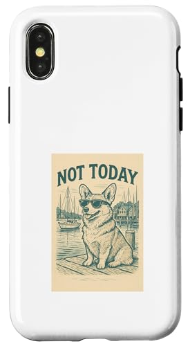Corgi Not Today Cooler Welsh Corgi mit nautischem Aufdruck Hülle für iPhone X/XS Corgi Not Today Cooler Welsh Corgi mit nautischem Aufdruck Hülle für iPhone X/XS von Nautical Dog Prints