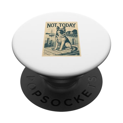 Deutscher Schäferhund Not Today cooler nautischer Druck PopSockets Klebender PopGrip von Nautical Dog Prints