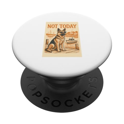 Deutscher Schäferhund Not Today cooler nautischer Druck PopSockets Klebender PopGrip von Nautical Dog Prints