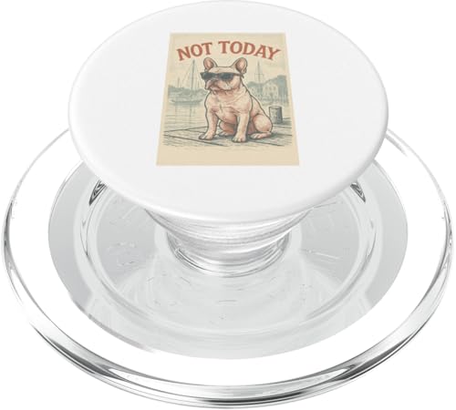 French Bulldog Not Today Cooler Frenchie mit nautischem Aufdruck PopSockets PopGrip für MagSafe von Nautical Dog Prints