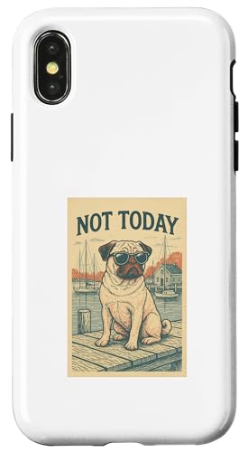Mops Not Today Cool Dog Nautischer Mops Hülle für iPhone X/XS Mops Not Today Cool Dog Nautischer Mops Hülle für iPhone X/XS von Nautical Dog Prints