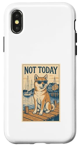 Shiba Inu Not Today Cool Dog Nautischer Druck Hülle für iPhone X/XS Shiba Inu Not Today Cool Dog Nautischer Druck Hülle für iPhone X/XS von Nautical Dog Prints