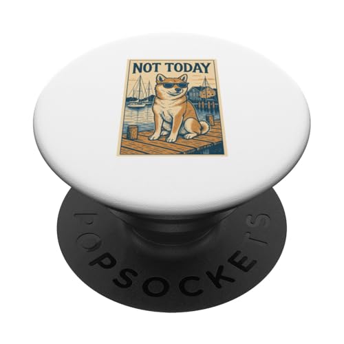 Shiba Inu Not Today Cool Dog Nautischer Druck PopSockets Klebender PopGrip von Nautical Dog Prints