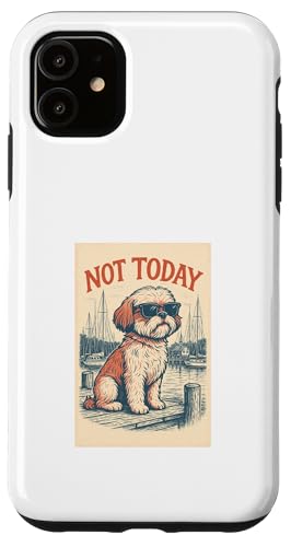 Shih Tzu Not Today Cooler nautischer Aufdruck Hülle für iPhone 11 von Nautical Dog Prints