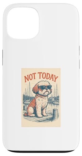 Shih Tzu Not Today Cooler nautischer Aufdruck Hülle für iPhone 13 von Nautical Dog Prints