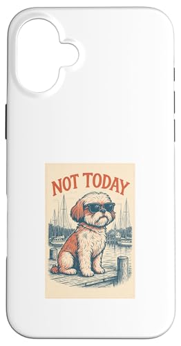 Shih Tzu Not Today Cooler nautischer Aufdruck Hülle für iPhone 16 Plus von Nautical Dog Prints