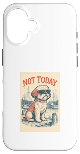 Shih Tzu Not Today Cooler nautischer Aufdruck Hülle für iPhone 16 von Nautical Dog Prints