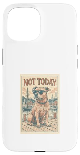 Staffordshire Bull Terrier Nicht heute Nautical Print Staffy Hülle für iPhone 15 Staffordshire Bull Terrier Nicht heute Nautical Print Staffy Hülle für iPhone 15 von Nautical Dog Prints