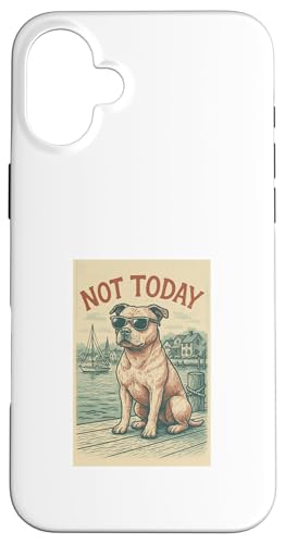 Staffordshire Bull Terrier Not Today Cooler nautischer Aufdruck Hülle für iPhone 16 Plus von Nautical Dog Prints