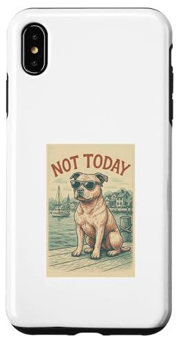 Staffordshire Bull Terrier Not Today Cooler nautischer Aufdruck Hülle für iPhone XS Max von Nautical Dog Prints