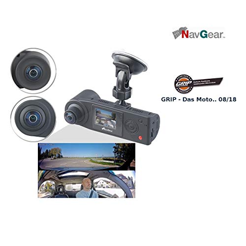NavGear Kamera Auto: Full-HD-Dashcam mit 2 Kameras für 360°-Panorama-Sicht, G-Sensor (Auto Dashcam, Dashcam 360 Grad, Überwachungskamera Bewegungsmelder) von NavGear