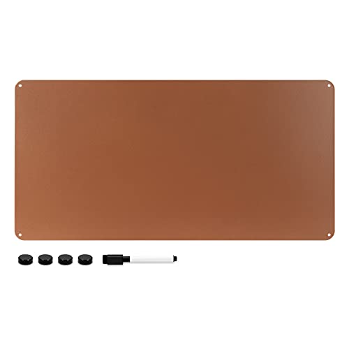 Navaris Magnettafel Magnetboard aus Metall - 50 x 25 x 0,12 cm Magnet Tafel zum Beschriften - Magnetwand inkl. Marker und 4X Magnet - Roségold von Navaris