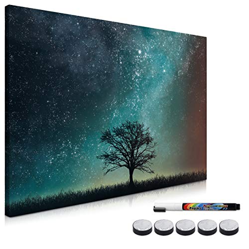 Navaris Magnettafel Magnetpinnwand Memoboard zum Beschriften - 60x40 cm Notiztafel div. Designs - Tafel abwaschbar mit Halterung Magneten Stift von Navaris