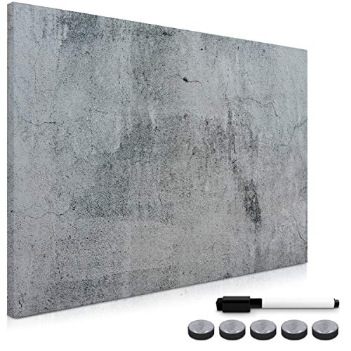 Navaris Magnettafel Magnetpinnwand Memoboard zum Beschriften - 90x60 cm Notiztafel div. Designs - Tafel abwaschbar mit Magneten Stift von Navaris