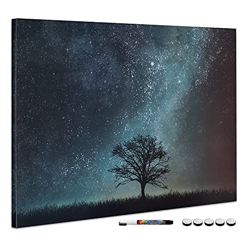 Navaris Magnettafel Magnetpinnwand Memoboard zum Beschriften - 90x60 cm Notiztafel div. Designs - Tafel abwaschbar mit Magneten Stift von Navaris