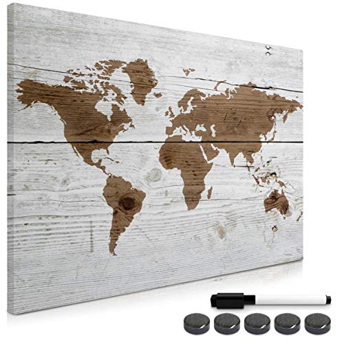 Navaris Magnettafel Magnetpinnwand Memoboard zum Beschriften - 90x60 cm Notiztafel div. Designs - Tafel abwaschbar mit Magneten Stift von Navaris
