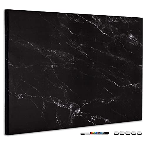 Navaris Magnettafel Magnetpinnwand Memoboard zum Beschriften - 90x60 cm Notiztafel div. Designs - Tafel abwaschbar mit Magneten Stift von Navaris