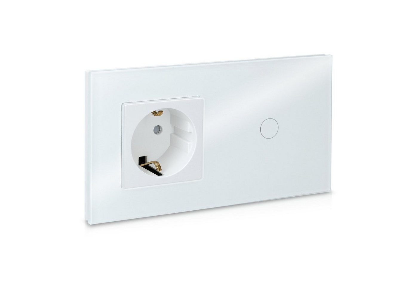 Navaris Touch Schalter mit Schuko Steckdose - Design Glas Touchschalter Elektro-Adapter, 15,50 cm von Navaris